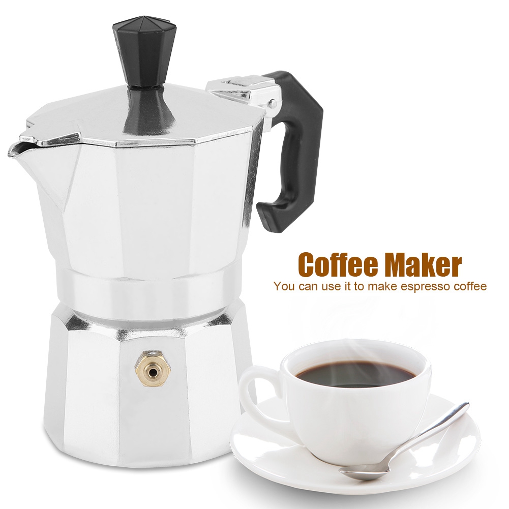 Home Office Moka - 50มล. 1ถ้วยอลูมิเนียมอิตาลีประเภท Moka หม้อชงกาแฟเอสเพรสโซใช้ที่สำนักงานที่บ้านเตา