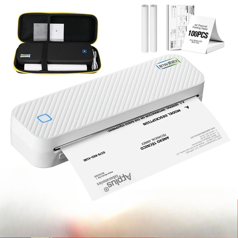 Home Office Travel Document - เครื่องพิมพ์ความร้อน A4 แบบพกพาบลูทูธภาพถ่ายเอกสาร PDF เครื่องพิมพ์กระดาษม้วนพับได้สำหรับงานสำนักงาน โฮมสคูล