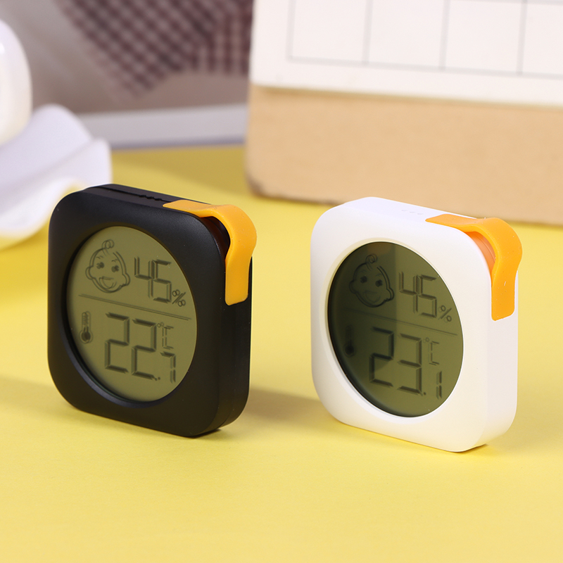 Home Office Icon - เครื่องวัดอุณหภูมิและความชื้นแบบพกพา -20~60 ℃ 20%-95%RH พร้อมไอคอนแสดงสถานะความสะดวกสบาย ตัวยึดติดผนังแบบติดโต๊ะ