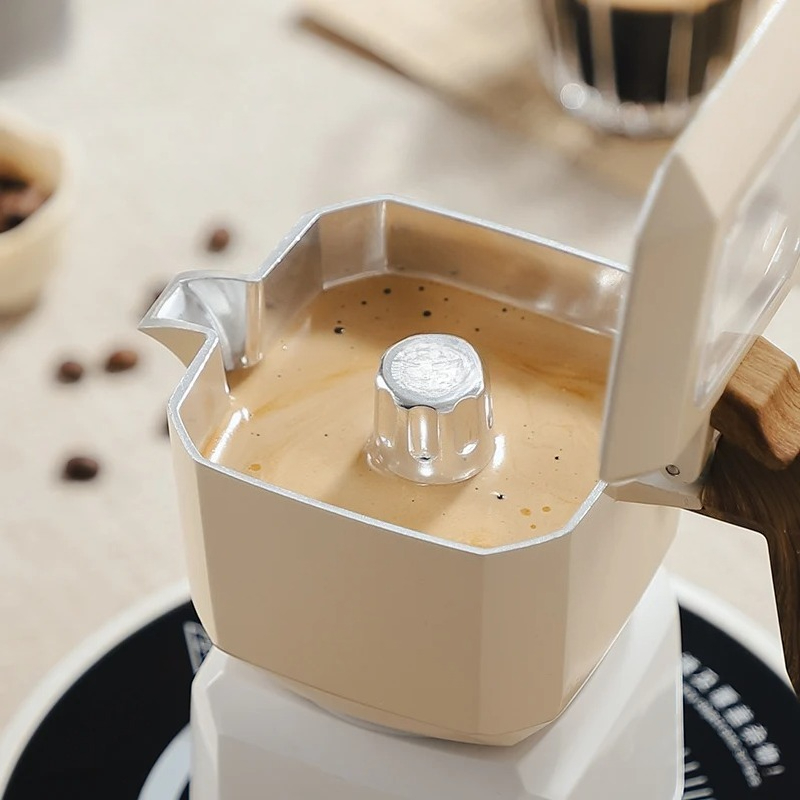Home Office Moka - ชุดกาแฟแบบหม้อกาแฟ เหมาะสำหรับใช้ในบ้านและที่ทำงาน, รูบิค, หม้อโมก้าแบบวาล์วคู่, หม้อโมก้าทำจากอะลูมิเนียม