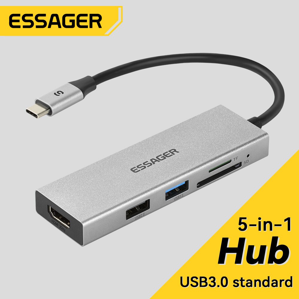 Home Office For Mac - Essager 5 in 1 USB ฮับ