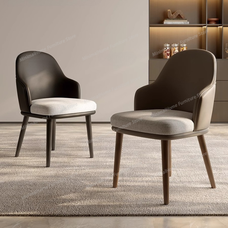 Home Office Interior Design - เก้าอี้บาร์ไม้สไตล์โมเดิร์น ของตกแต่งบ้าน 2 ตัว สำหรับห้องนั่งเล่น สำนักงาน