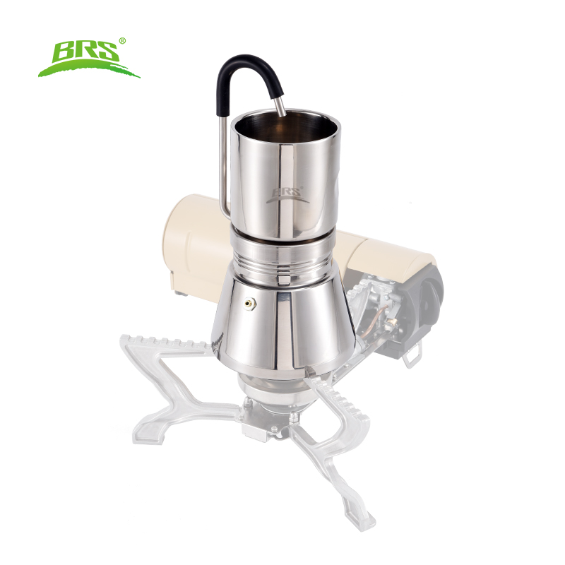 Home Office Moka - BRS Camping Stovetop Coffee Distiller กลางแจ้งเครื่องบดกาแฟสแตนเลส