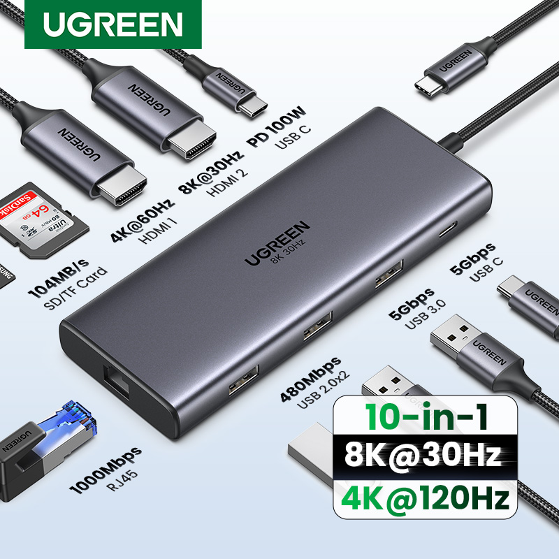 UGREEN Dual HDMI USB-C HUB 8K  - Home Office For Mac บทวิจารณ์และราคา