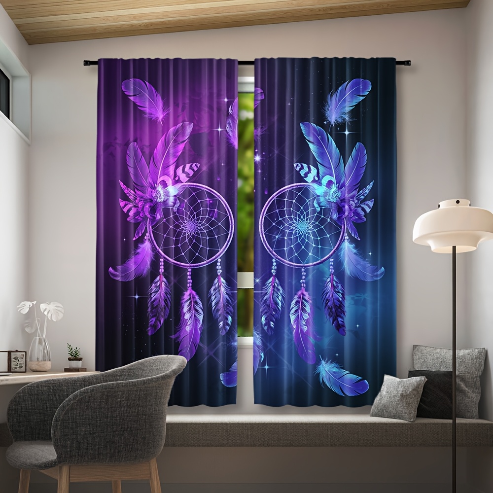 ม่านดักฝันสีม่วง ศิลปะขนนก สไต - Home Office Interior Design บทวิจารณ์และราคา