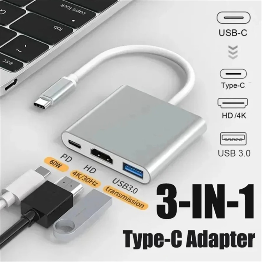 3-in-1 USB 3.0 Hub USB-C ถึง H - Home Office For Mac บทวิจารณ์และราคา