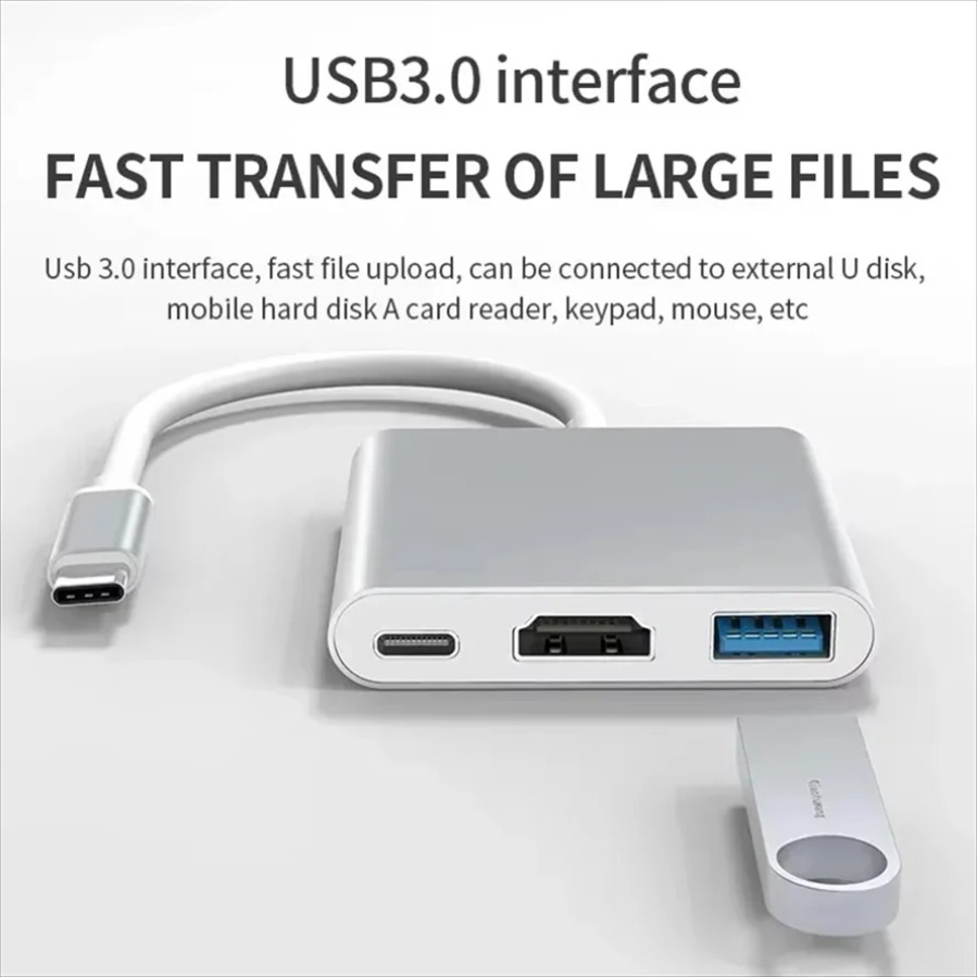 3-in-1 USB 3.0 Hub USB-C ถึง H - Home Office For Mac บทวิจารณ์และราคา