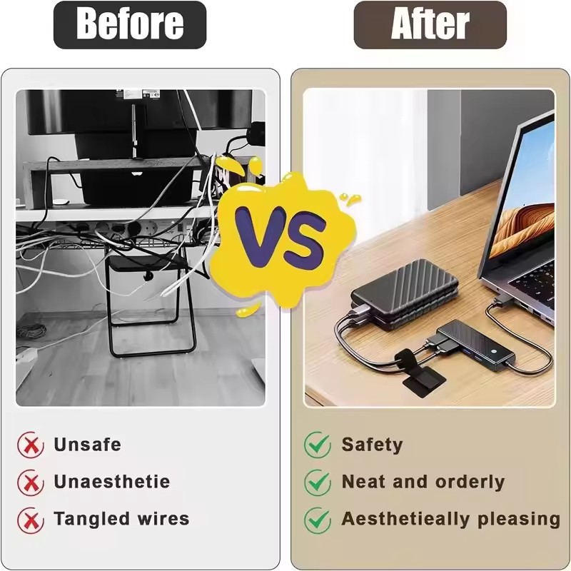สายรัดเคเบิลแบบมีกาวในตัว 4/20 - Home Office Desk บทวิจารณ์และราคา