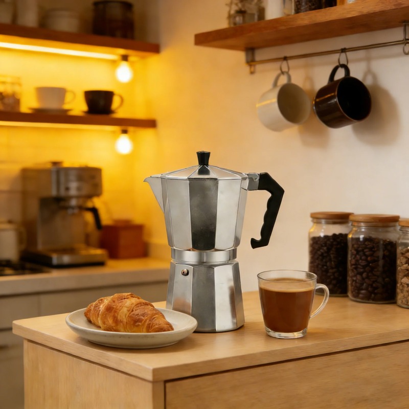 หม้อกาแฟโมก้าพอทแบบพกพา ทรงแปด - Home Office Moka บทวิจารณ์และราคา