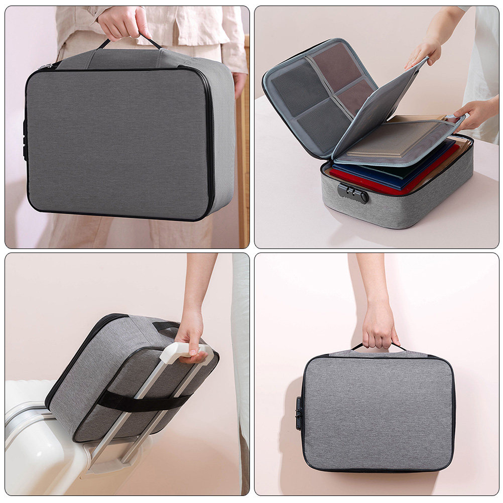กล่องเก็บเอกสารแบบพกพาพร้อมกุญ - Home Office Travel Document บทวิจารณ์และราคา
