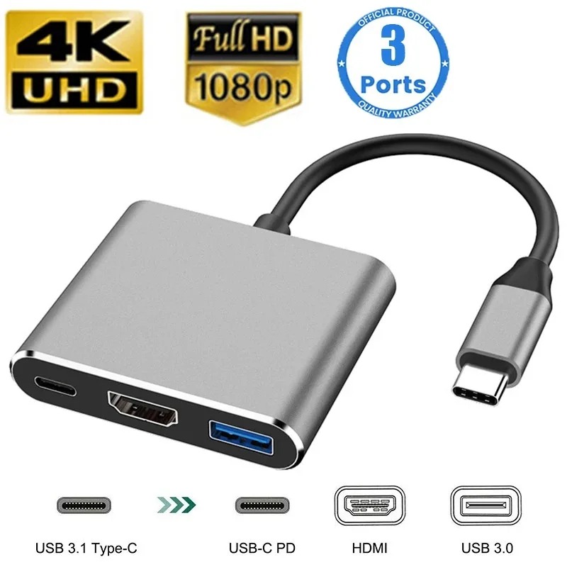 USB C HUB 3in1 ประเภท C 3.0 ถึ - Home Office For Mac บทวิจารณ์และราคา