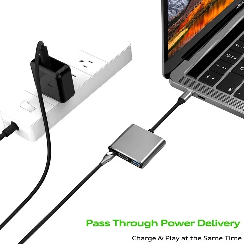 USB C HUB 3in1 ประเภท C 3.0 ถึ - Home Office For Mac บทวิจารณ์และราคา