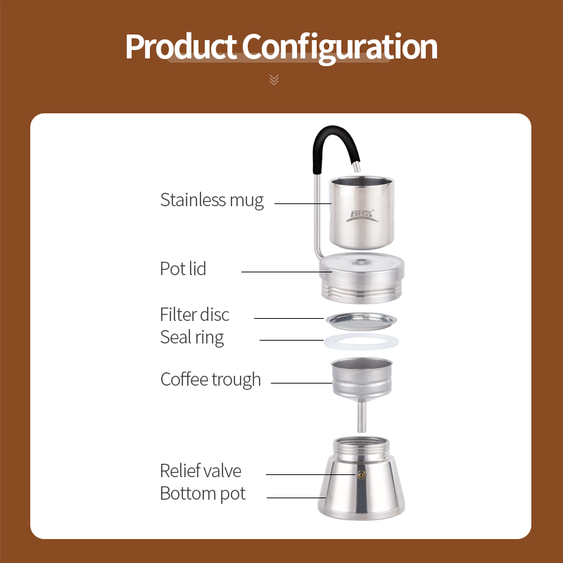 BRS Camping Stovetop Coffee Di - Home Office Moka บทวิจารณ์และราคา