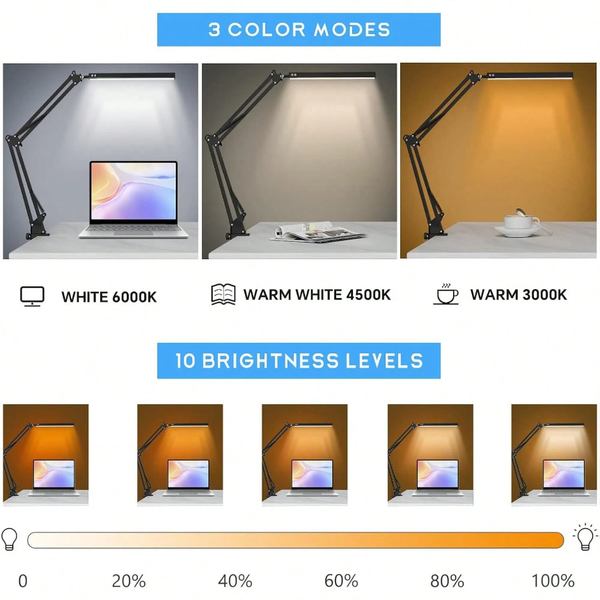 โคมไฟตั้งโต๊ะ LED สำหรับบ้าน อ - Home Office Desk บทวิจารณ์และราคา