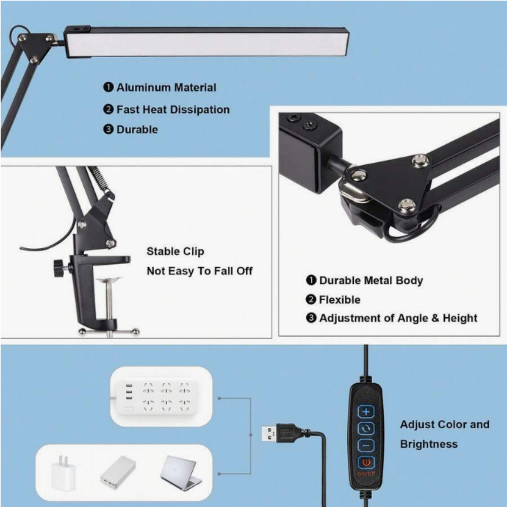 โคมไฟตั้งโต๊ะ LED สำหรับบ้าน อ - Home Office Desk บทวิจารณ์และราคา