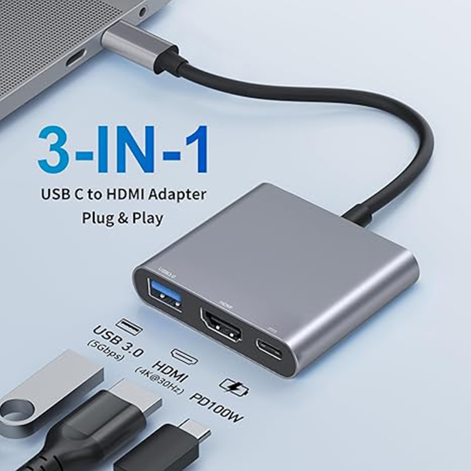 ฮับ USB Type-C 3-in-1 ตัวผู้เป - Home Office For Mac บทวิจารณ์และราคา